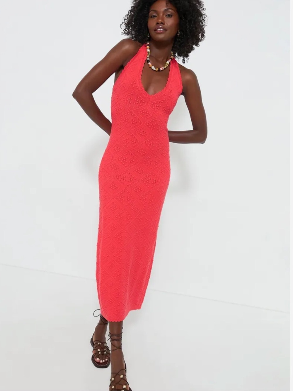 NWT Tuckernuck Hyacinth House Watermelon Knit Hollis Halter Dress Size S